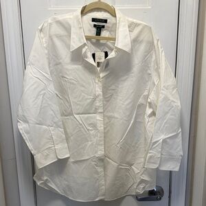 NWT Ralph Lauren Women's Classic White Button Down Shirt